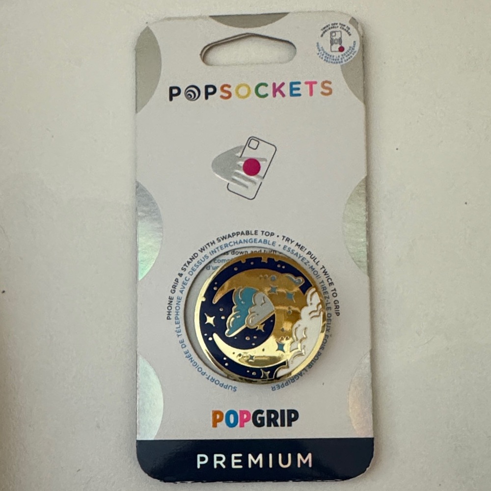 PopSockets POPGRIP Gold & Navy Moon Cloud PopGrip